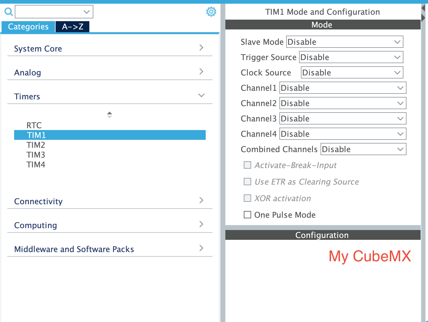 Solved No Activate Option Of Timer In STM32CubeIDE CubeMX